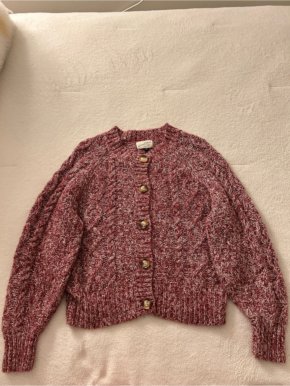 Universal Thread Cozy Red Cable Knit Button Down Cardigan Sweater